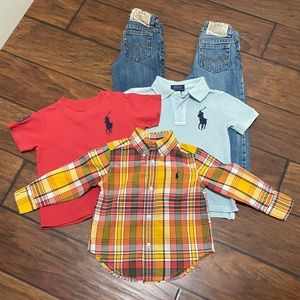Lot of 5 Ralph Lauren Polo Toddler Shirts & Jeans